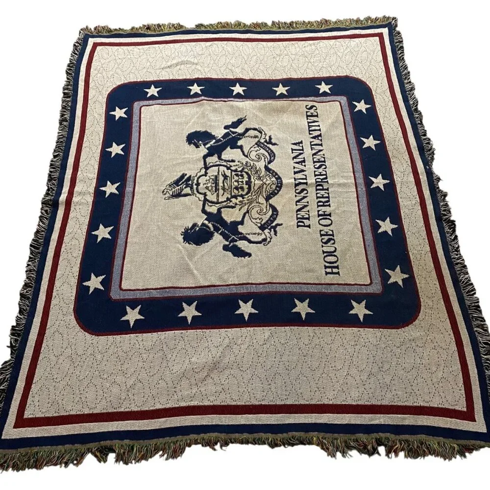 Pennsylvania House Of Representative Woven Tapestry Throw Blanket USA Patriotic